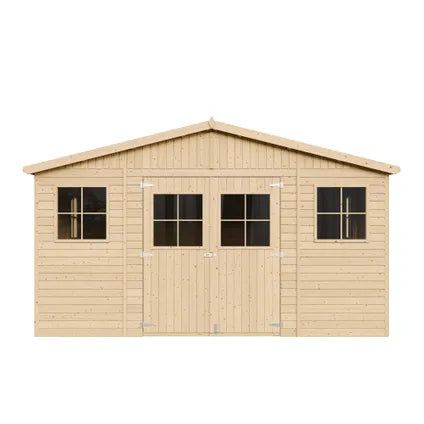 Timbela M333 Wooden Garden Shed 20 m² – 418 x 522 x H246 cm – Garden House Without Floor