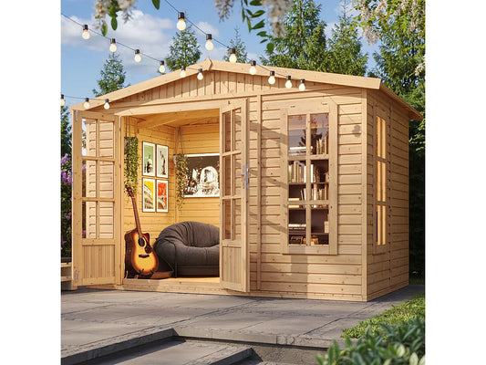 Timbela M334FB Garden Office with Floor and Roof Panels 6 m² – 232 x 332 x 222 cm (Green)