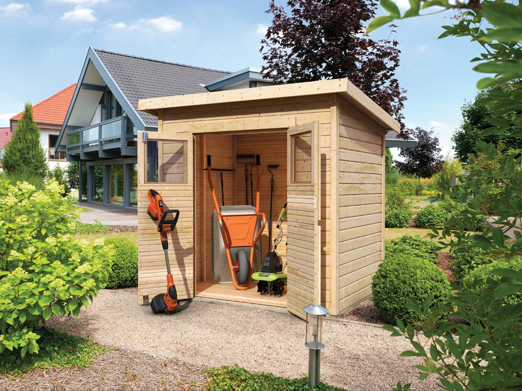 Karibu Tool House Merseburg 2 ECO 14mm Untreated – 189 x 142 x 220 cm
