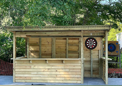 The Dartford - Dunbar 13 x 5 Outdoor Bar with Dartboard Extension