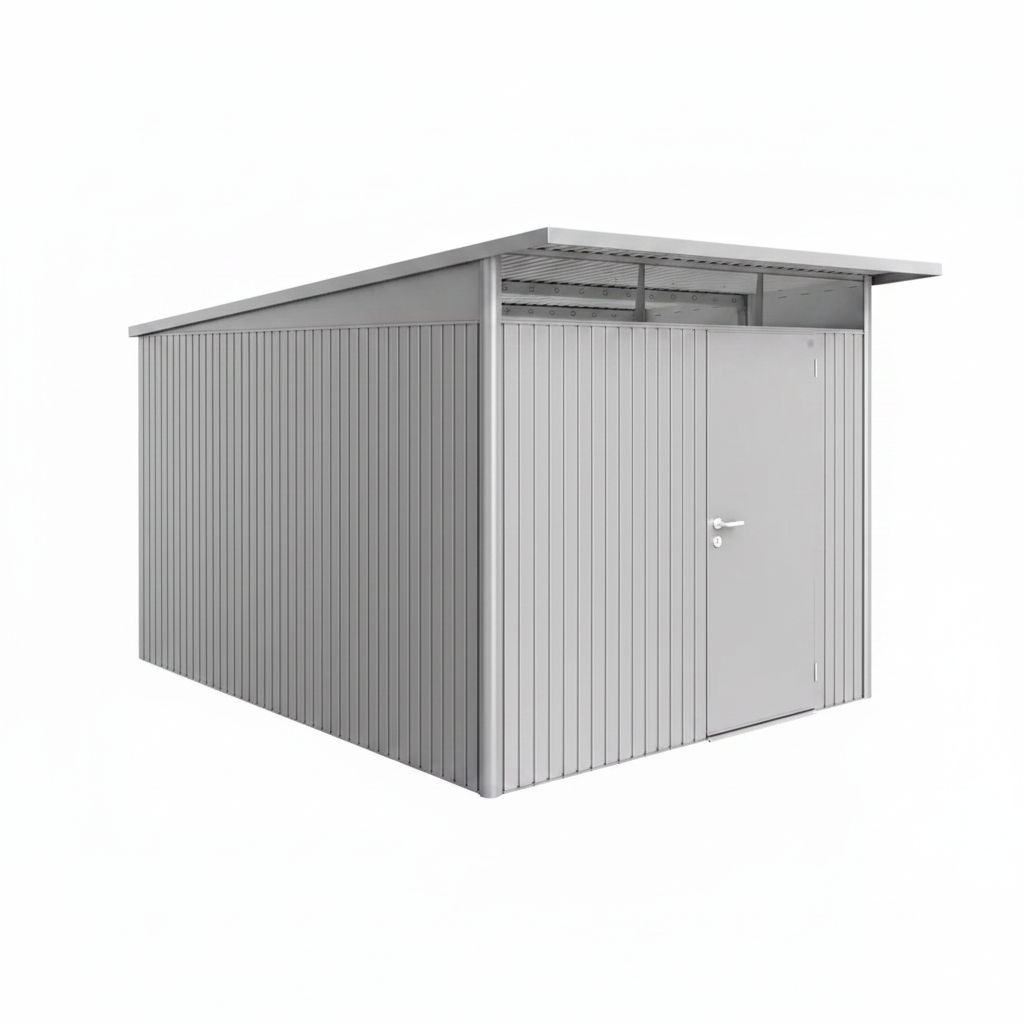 Biohort AvantGarde A8 Metal Garden Shed Single Door – 260 x 340 x 222 cm | Silver Metallic