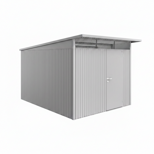 Biohort AvantGarde A8 Metal Garden Shed Single Door – 260 x 340 x 222 cm | Silver Metallic