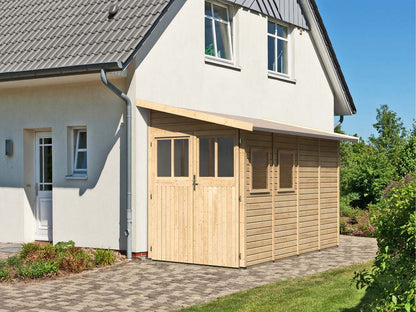 Karibu Shed Extension Wandlitz 4 19mm Natural Finish – 200 x 408 x 230 cm