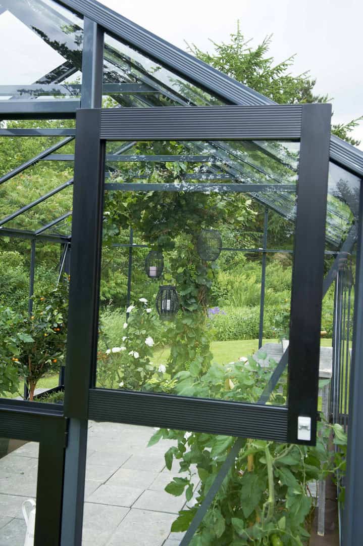 Juliana Compact 7x7 Greenhouse – Anthracite/Black | 3mm Toughened Glass | 224 x 224 x 226 cm