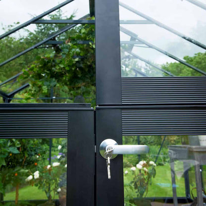 Juliana Compact 7x7 Greenhouse – Anthracite/Black | 3mm Toughened Glass | 224 x 224 x 226 cm