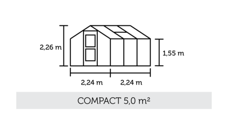 Juliana Compact 7x7 Greenhouse – Anthracite/Black | 3mm Toughened Glass | 224 x 224 x 226 cm