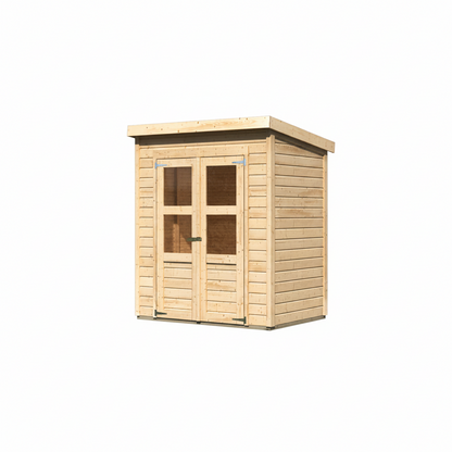 Karibu Tool House Merseburg 2 ECO 14mm Untreated – 189 x 142 x 220 cm