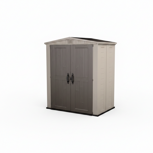 Keter Factor 6x3 Outdoor Storage Shed – 177.8 x 113 x 208.3 cm | Taupe & Brown