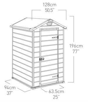 Keter Resin Garden Shed Manor 4x3 – 128 x 94 x 196 cm | Beige