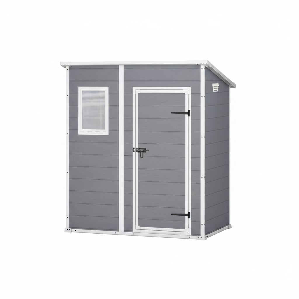 Keter Resin Garden Shed Manor Pent 6x4 – 183.5 x 111 x 200.5 cm | Grey