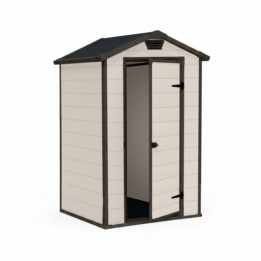 Keter Resin Garden Shed Manor 4x3 – 128 x 94 x 196 cm | Beige