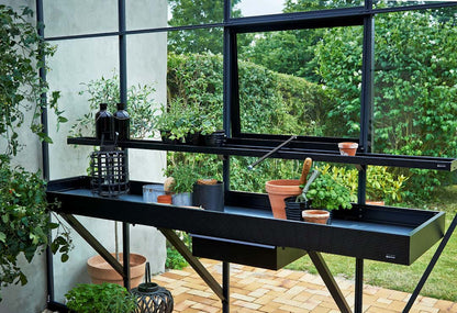 Juliana Compact 7x7 Greenhouse – Anthracite/Black | 3mm Toughened Glass | 224 x 224 x 226 cm