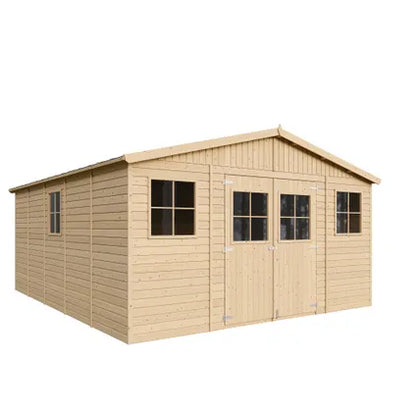 Timbela M333 Wooden Garden Shed 20 m² – 418 x 522 x H246 cm – Garden House Without Floor