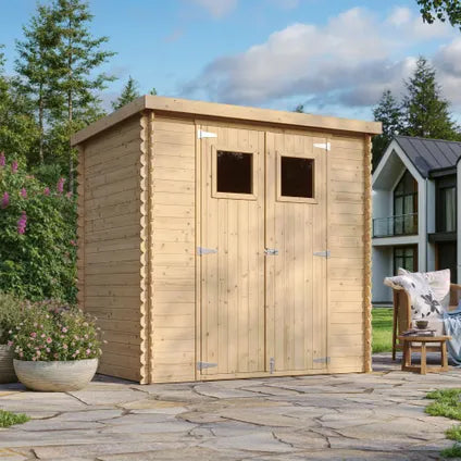 Timbela M311 - Wooden Garden Shed 2.22 m² - Workshop for Tool and Bicycle Storage