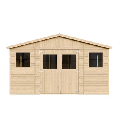 Timbela M333 Wooden Garden Shed 20 m² – 418 x 522 x H246 cm – Garden House Without Floor