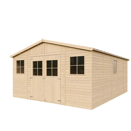 Timbela M333 Wooden Garden Shed 20 m² – 418 x 522 x H246 cm – Garden House Without Floor