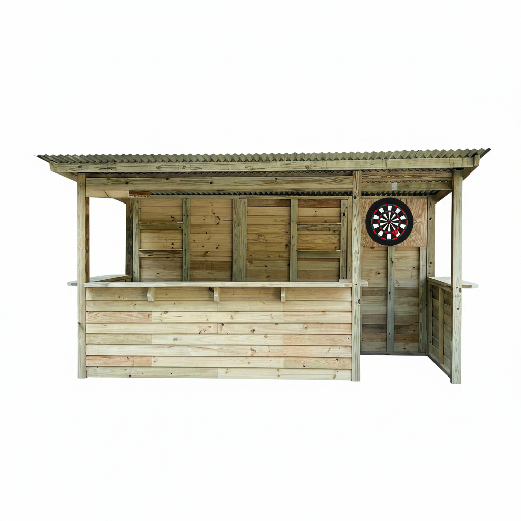 The Dartford - Dunbar 13 x 5 Outdoor Bar with Dartboard Extension