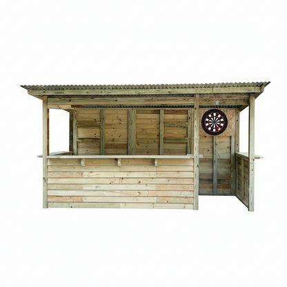 The Dartford - Dunbar 13 x 5 Outdoor Bar with Dartboard Extension