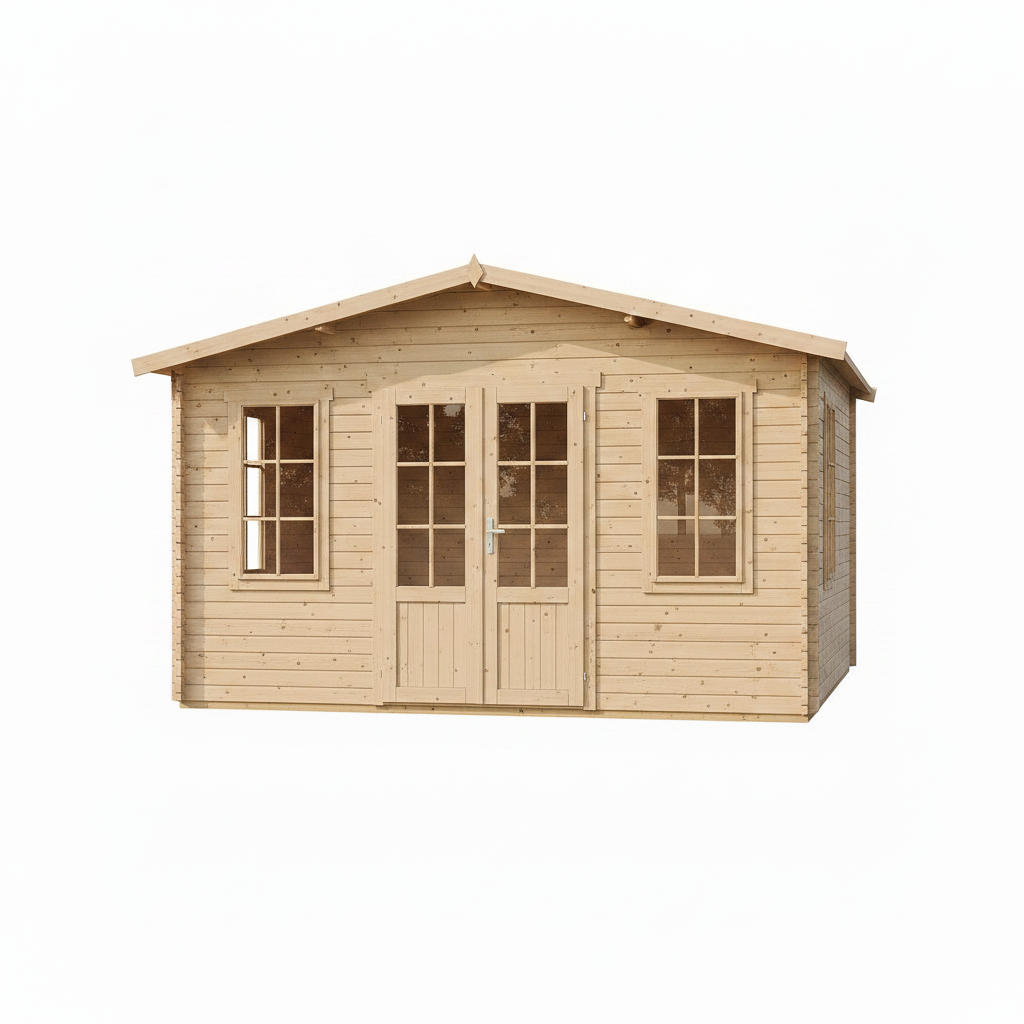Timbela M334FB Garden Office with Floor and Roof Panels 6 m² – 232 x 332 x 222 cm (Green)