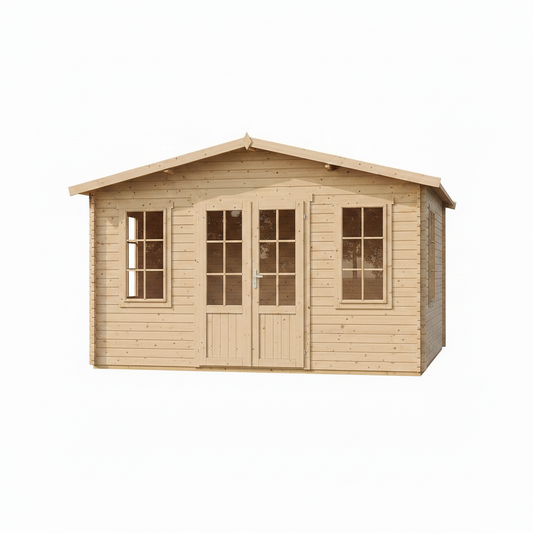 Timbela M334FB Garden Office with Floor and Roof Panels 6 m² – 232 x 332 x 222 cm (Green)